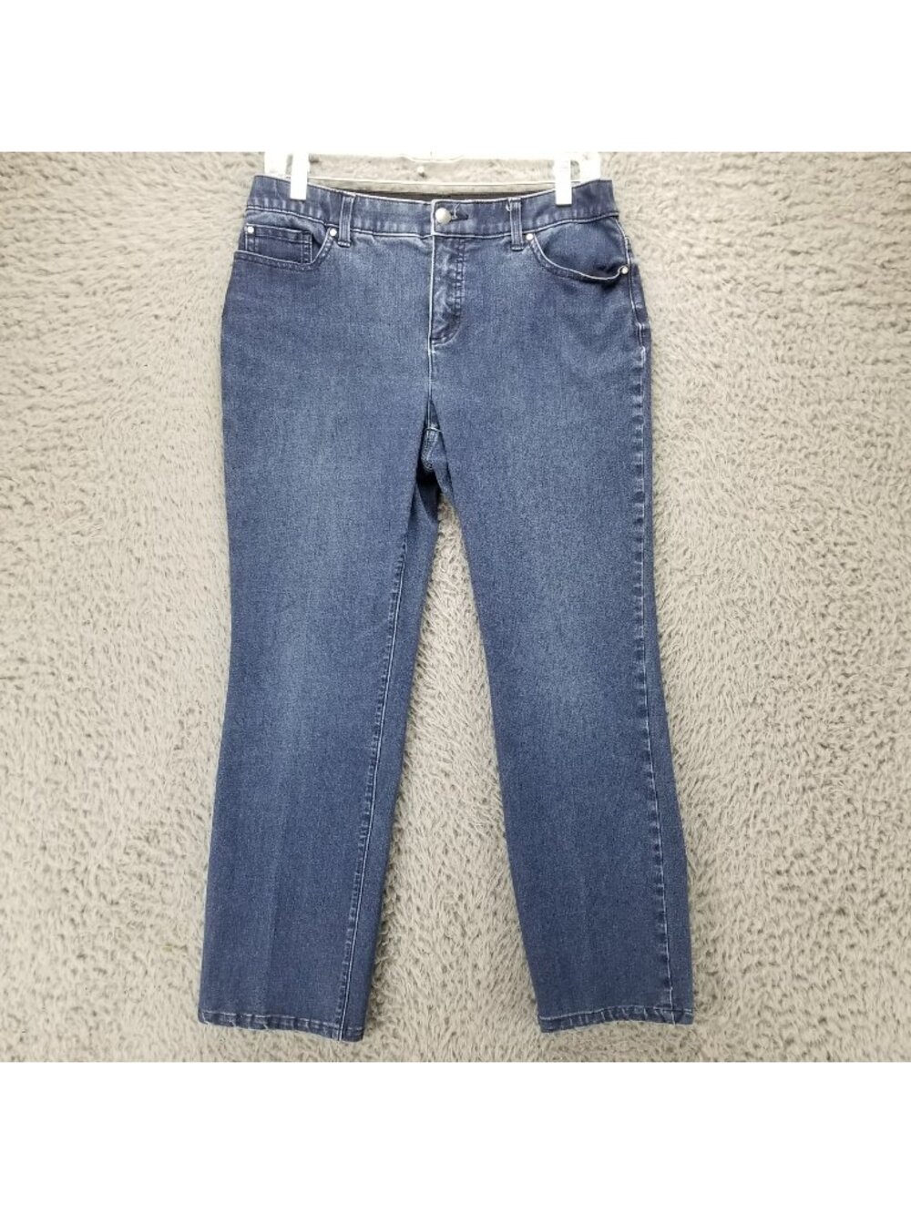 Chicos Jeans Womens 0 Short US 4 Petite Blue Stretch Denim Slimming Crop *Read*